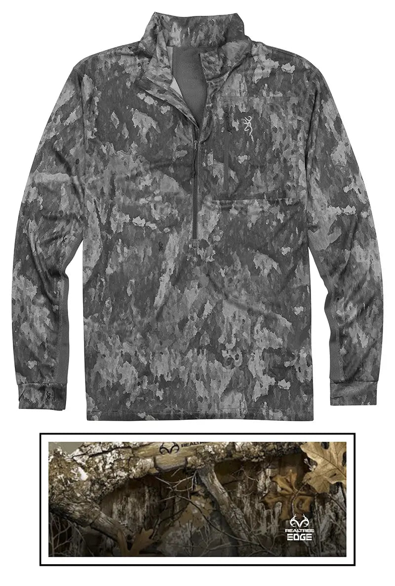 Browning Early Season L/S Shirt 3/4 Zip Major Brown