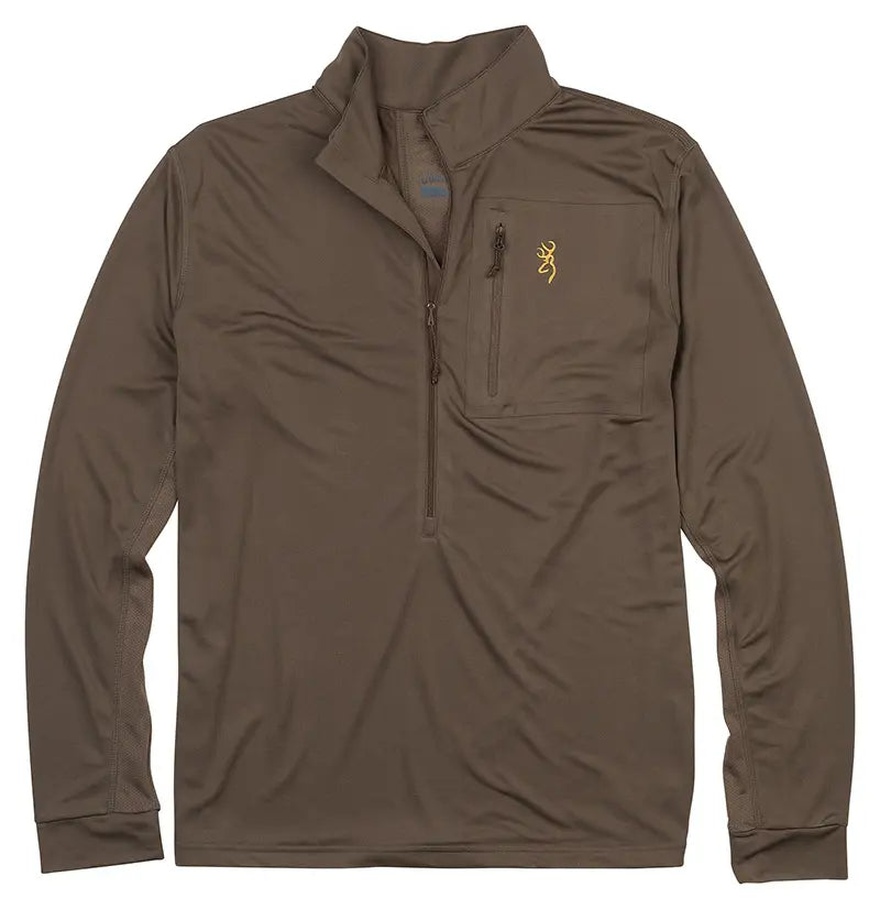 Browning Early Season L/S Shirt 3/4 Zip Major Brown