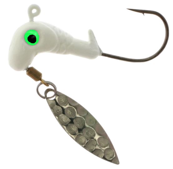 Blakemore Barbed Glow Jighead 1/16Oz 4Pk Nic Wil/White