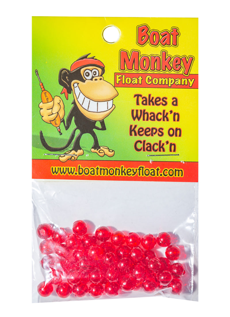 Boat Monkey Plastic Beads 6Mm Red 40Pk