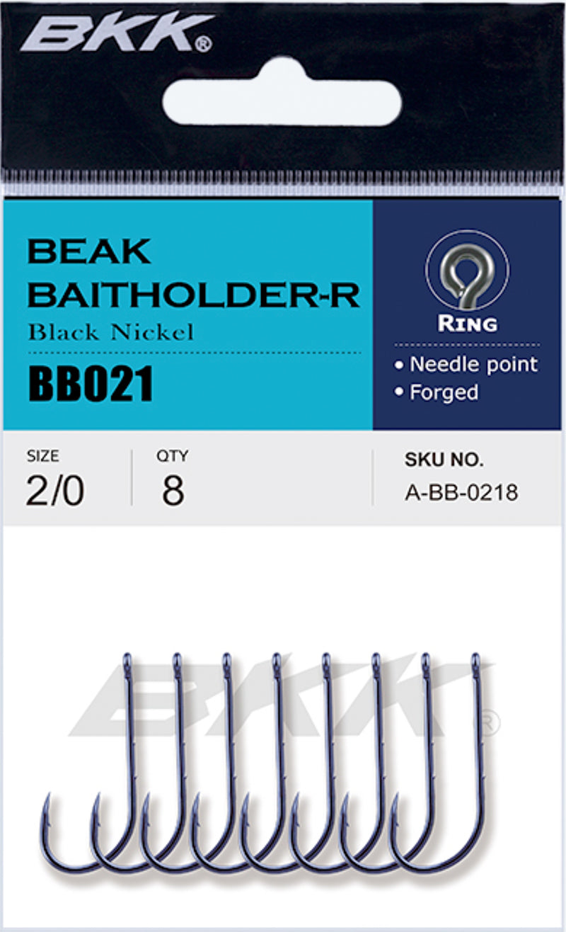 BKK Beak Baitholder-R Hook Black Nickel 1/0 8Pk