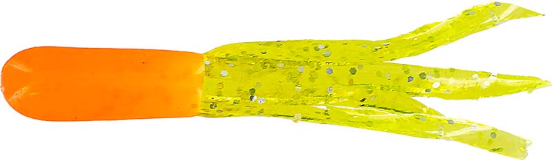Big Bite Crappie Tube 1.5In 10Pk Orange/Chartr