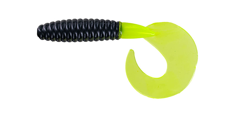 Big Bite Fat Grub 2In 10Pk Black Chartreus