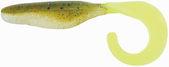 Bass Assassin Saltwater Curly Shad 4In 10Bg Chicken On Chn