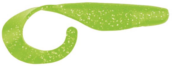 Bass Assassin Saltwater Curly Shad 4In 10Bg Chart/Slvr Glt