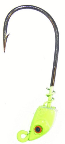 Bass Assassin Screwlock 5/0 Jighead 1/8Oz 3Pk Chart/Red Eye