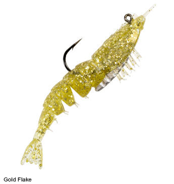 Z-Man Ez Shrimpz Rigged 3.5In 2Pk Gold Flake