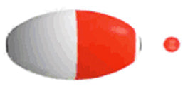 Comal Oval Foam Float W/Bead 2In Rw 50Bg