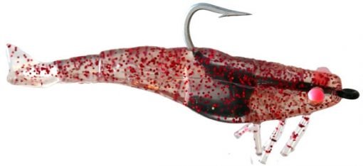 DOA Small Shrimp 2.75In 6Pk Clear Red Glt