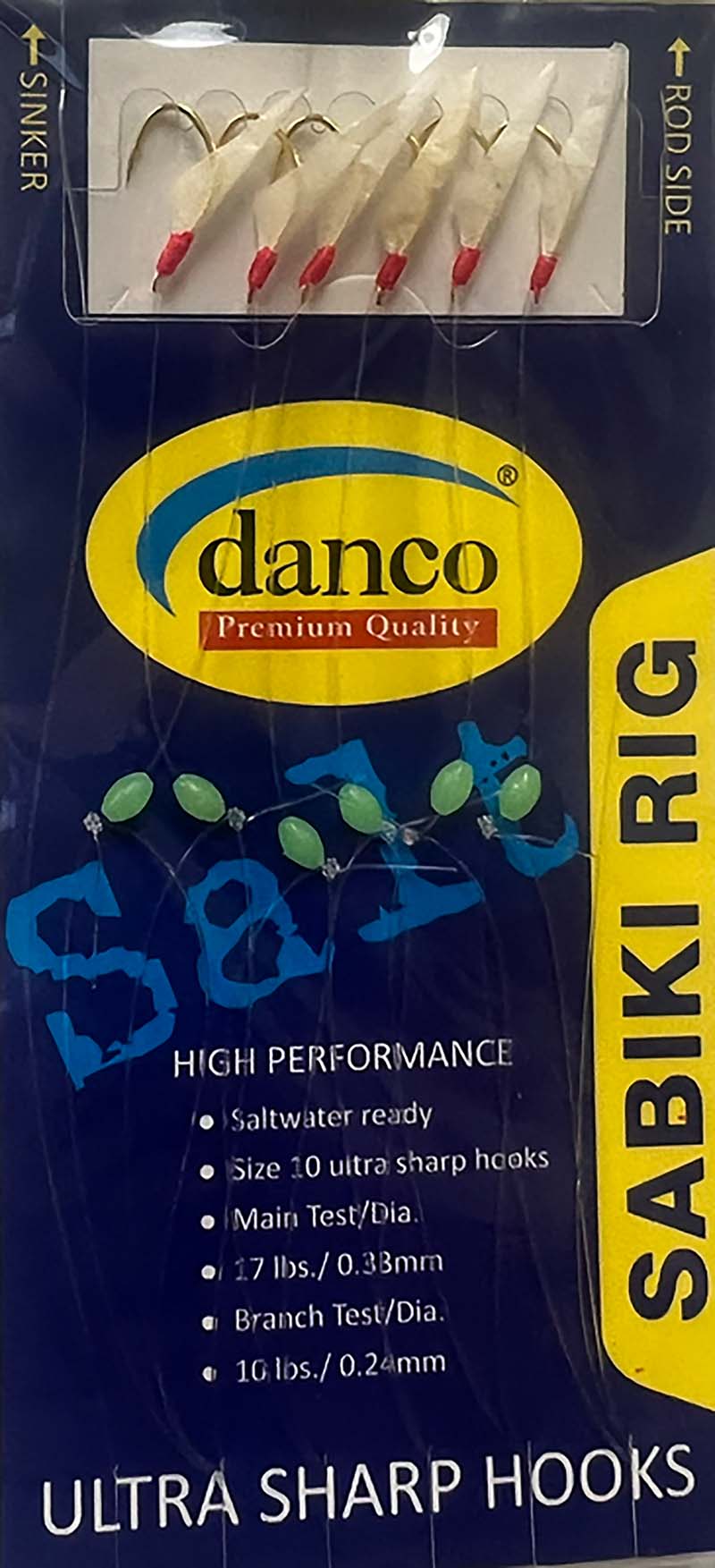 Danco Sabiki Rig Red Head Fish Skin Sz4