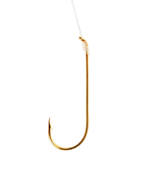 Eagle Claw Snelled Aberdeen Hook Gold L-Wire Sz2 6Pk