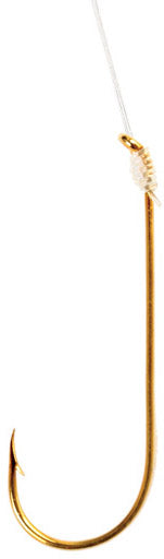 Eagle Claw Snelled Aberdeen Hook Gold L-Wire Sz6 6Pk