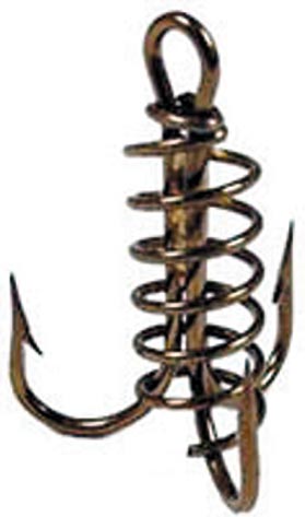 Eagle Claw Soft Bait Treble Hook Bronze 2X Spring Sz4 5Pk