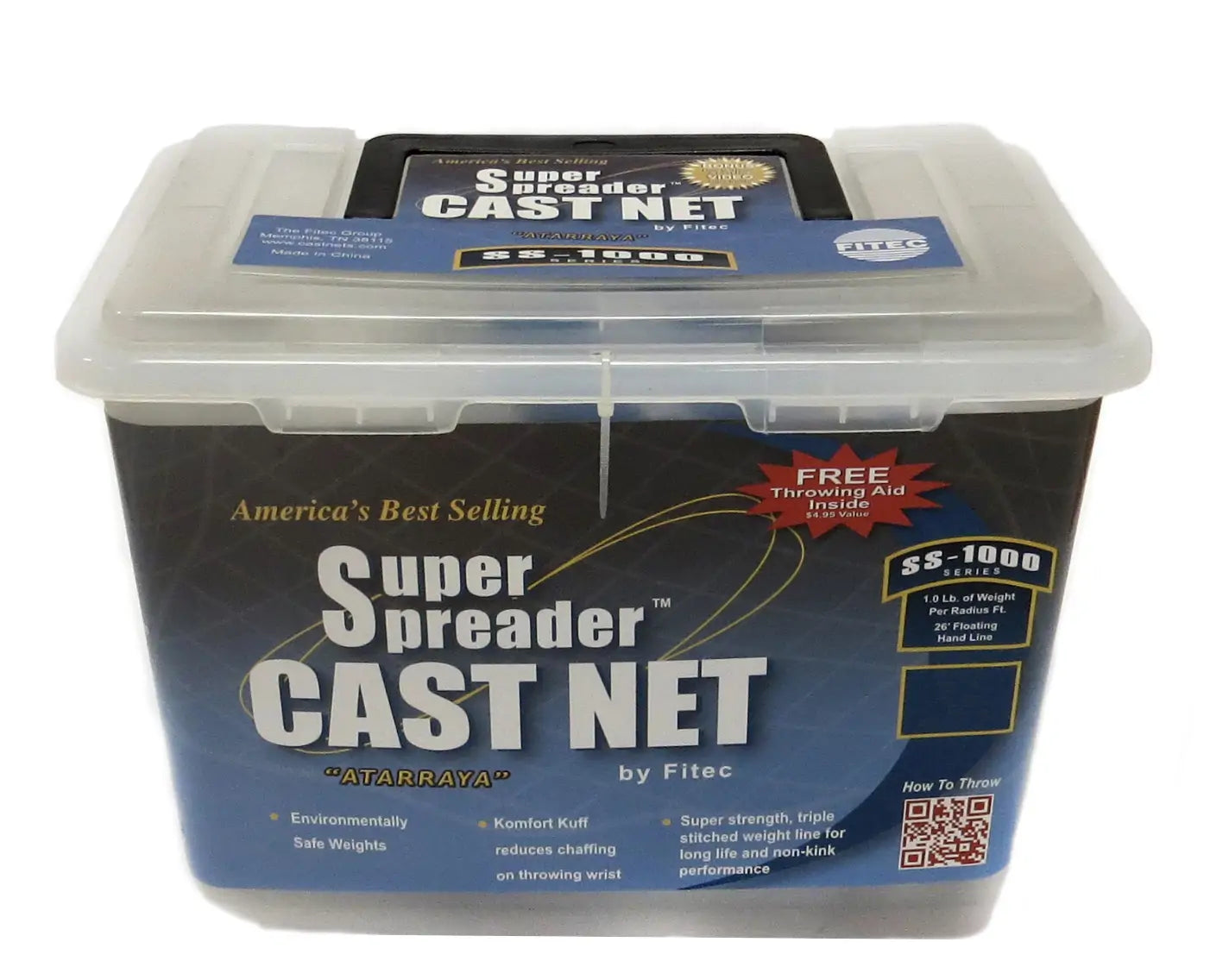 Fi Tec Ss1000 Mono Cast Net 6Ft 3/8In Clear Mesh