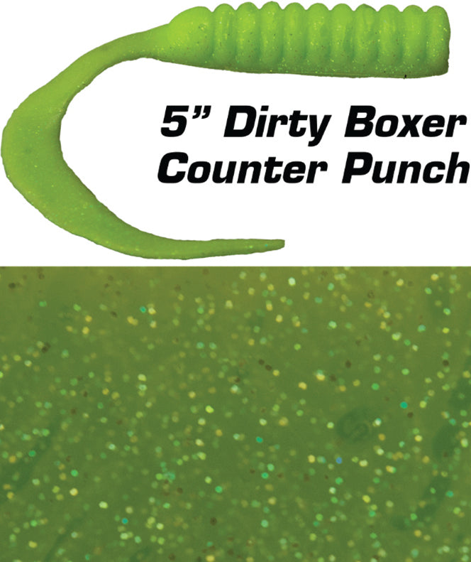 Fishbites Dirty Boxer Curl Tail 5In 6Pk Counter Punch