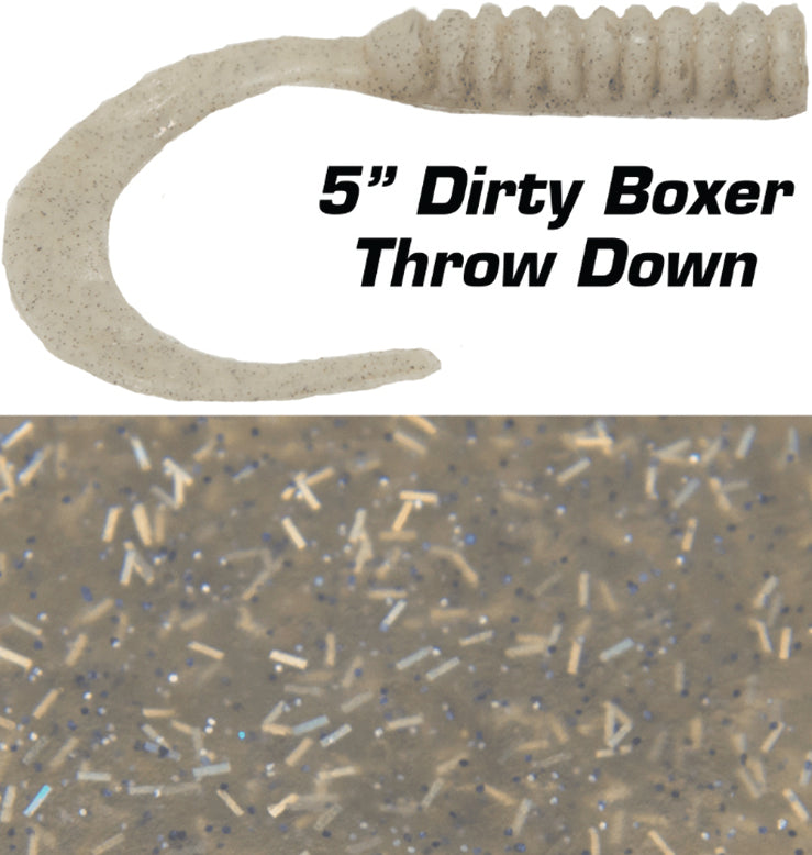 Fishbites Dirty Boxer Curl Tail 5In 6Pk Throw Down