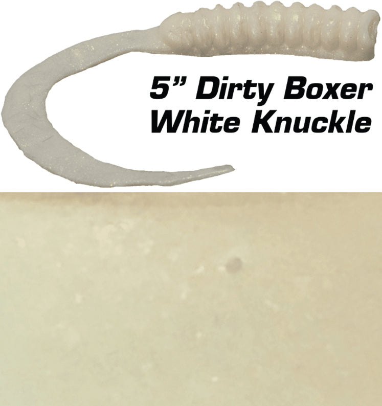 Fishbites Dirty Boxer Curl Tail 5In 6Pk White Knuckle