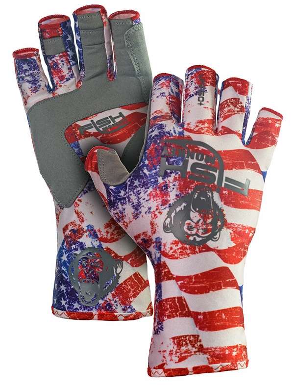 Fish Monkey 1/2 Finger Guide Glove Americana X-Large