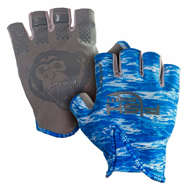 Fish Monkey Stubby Guide Glove Blue Water Camo 2X-Large