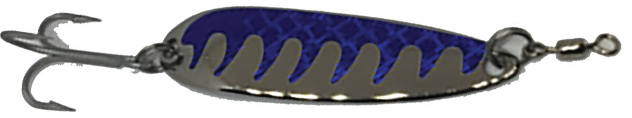Gator Lures Casting Spoon 3Oz Chrome Blue Tape