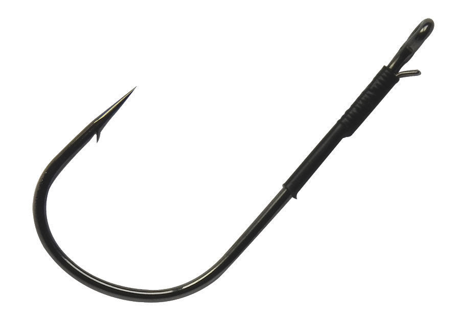 Gamakatsu Super H-Cover Worm Hook Black W/Wire 5/0 4Pk