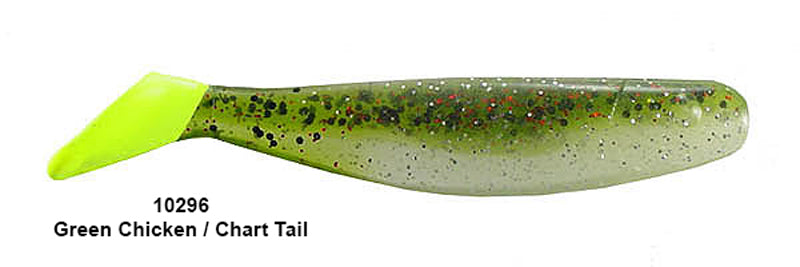 Hogie Major Minnows 4In 10Pk Green Chick/Cht