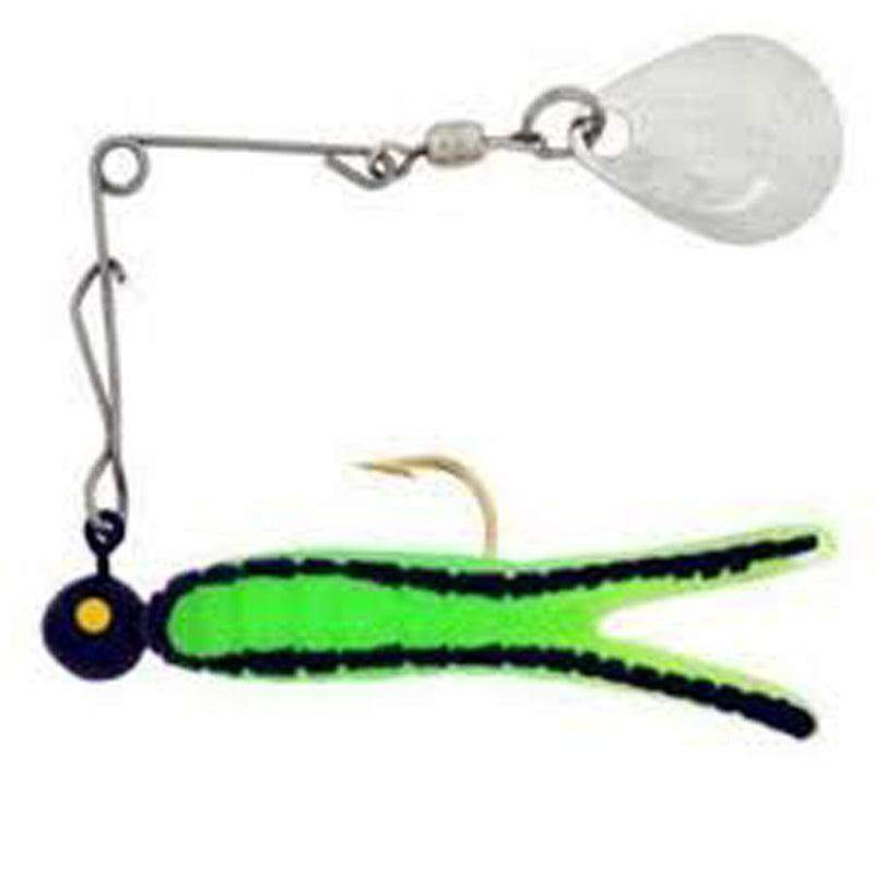 H & H Cajun Grub Spin-Nickel 1/32Oz Green/Black Str