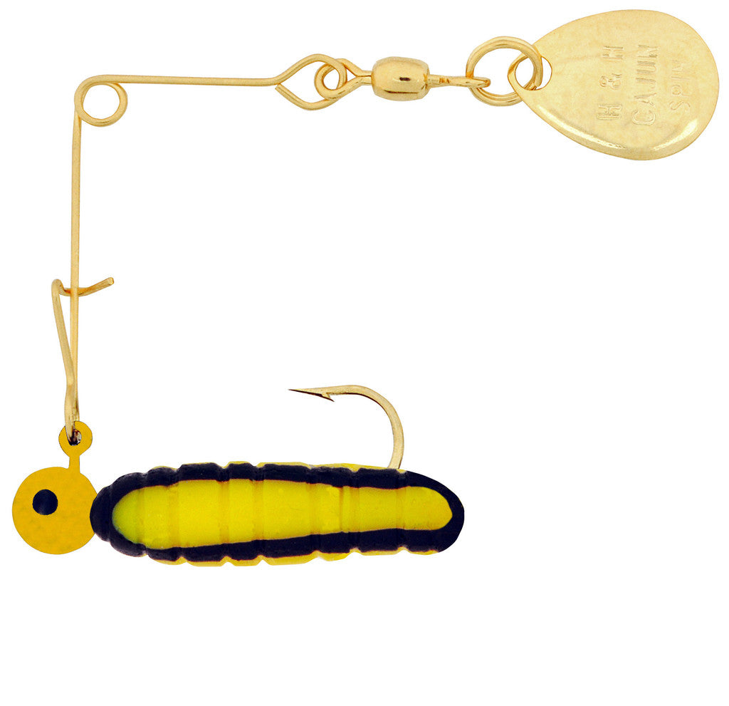 H & H Cajun Grub Spin-Gold 1/32Oz Yellow/Black St