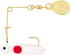 H & H Cajun King Spin-Gold 1/4Oz White/Red Dot
