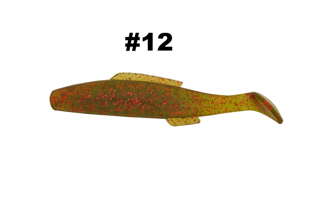 H & H Cocahoe Minnow Tail 3In 10Pk Avocado/Red Glt