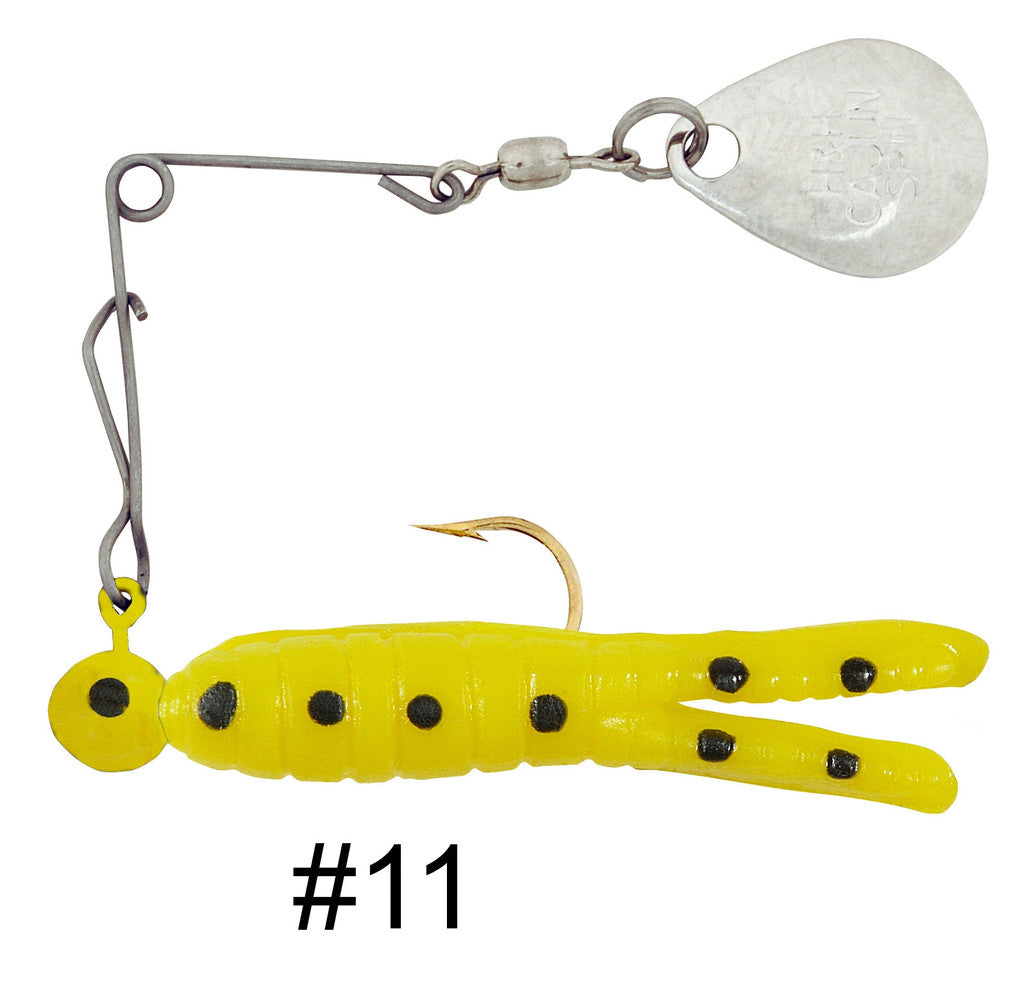 H & H Cajun Spin-Nickel 1/16Oz Yellow/Blk Dots