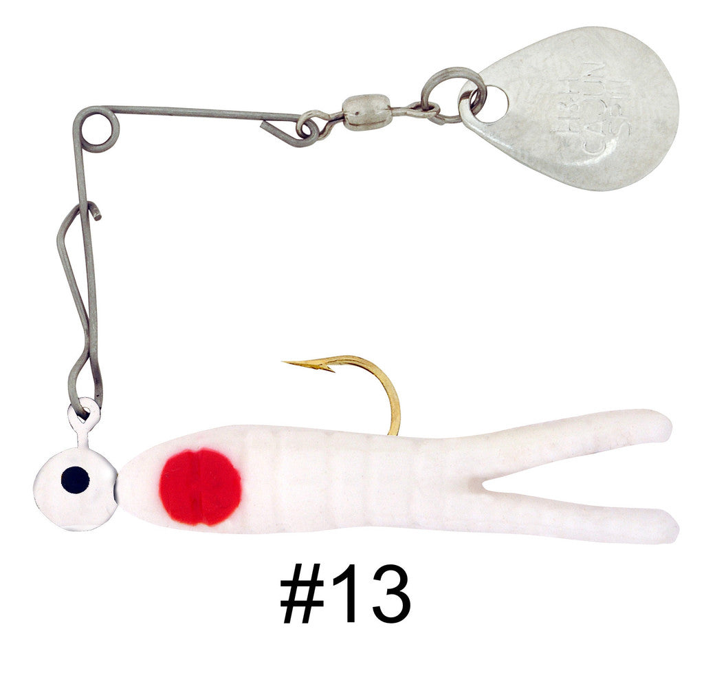 H & H Cajun Spin-Nickel 1/16Oz White/Red Dot