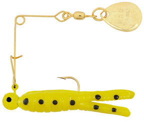 H & H Cajun Spin-Gold 1/16Oz Yellow/Blk Dots