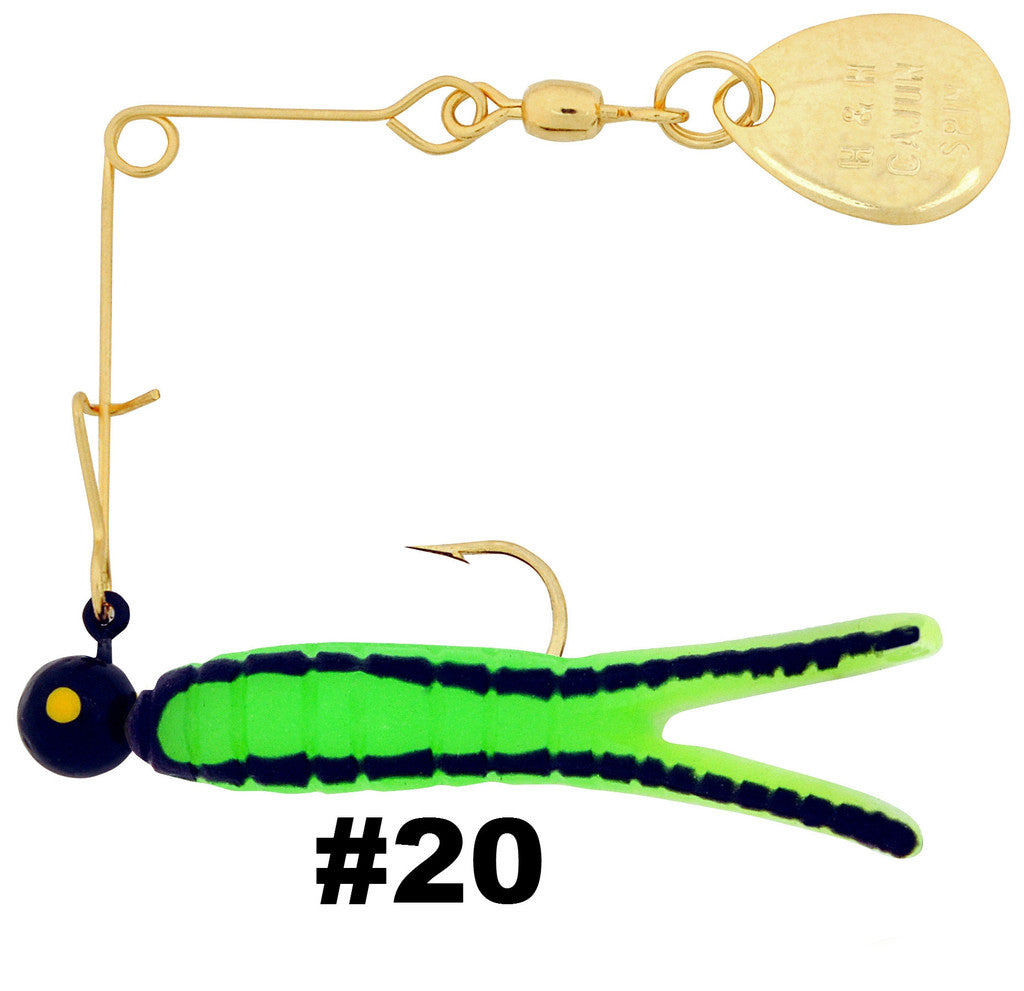 H & H Cajun Spin-Gold 1/16Oz Green/Blk Str