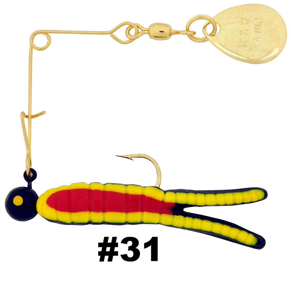 H & H Cajun Spin-Gold 1/16Oz Black/Yel Str/Red