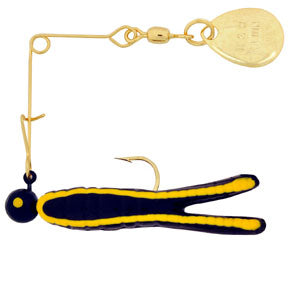 H & H Cajun Super Spin-Gold 3/16Oz Black/Yell Str