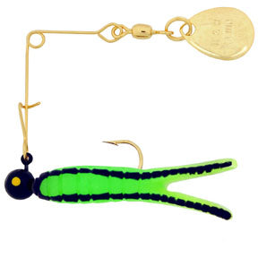H & H Cajun Super Spin-Gold 3/16Oz Green/Blk Str