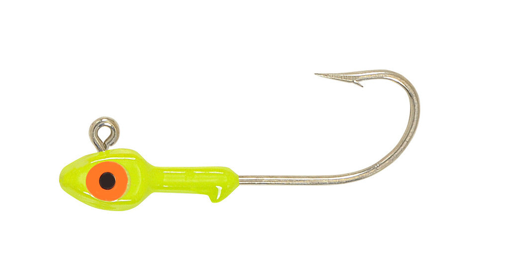 H & H Grub Jig Head 1/4Oz 10Pk Chartreuse