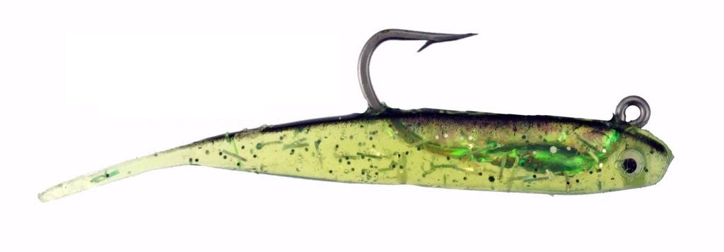 H & H Glass Minnow Double Rig 1/4Oz Chart/Black Bk