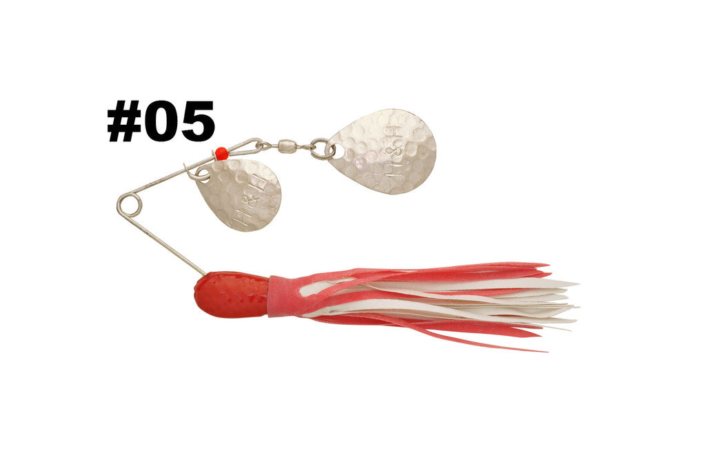 H & H Double Spinner 3/8Oz Red-Red/White