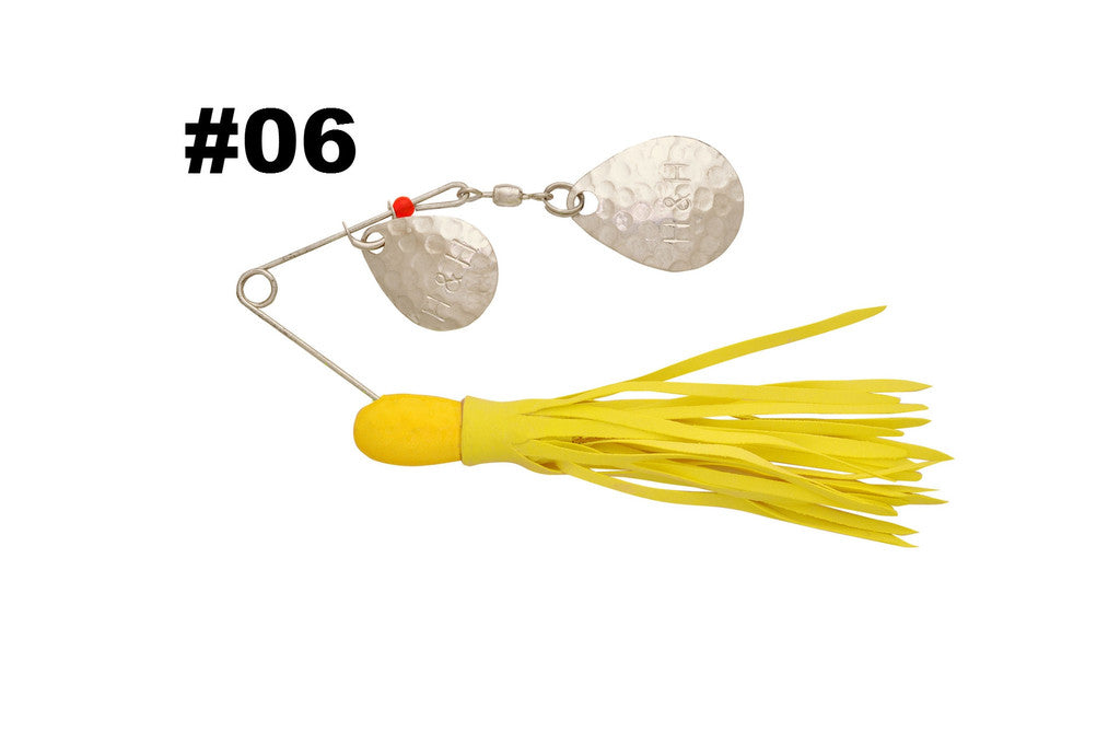 H & H Double Spinner 3/8Oz Yel-Yellow