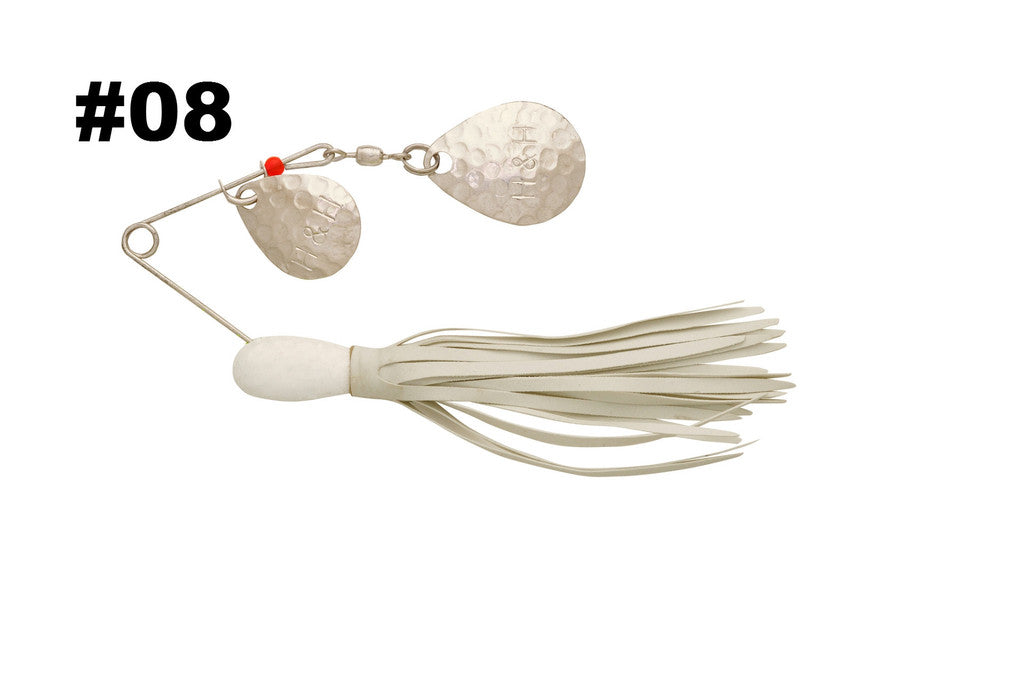 H & H Double Spinner 3/8Oz Wht-White