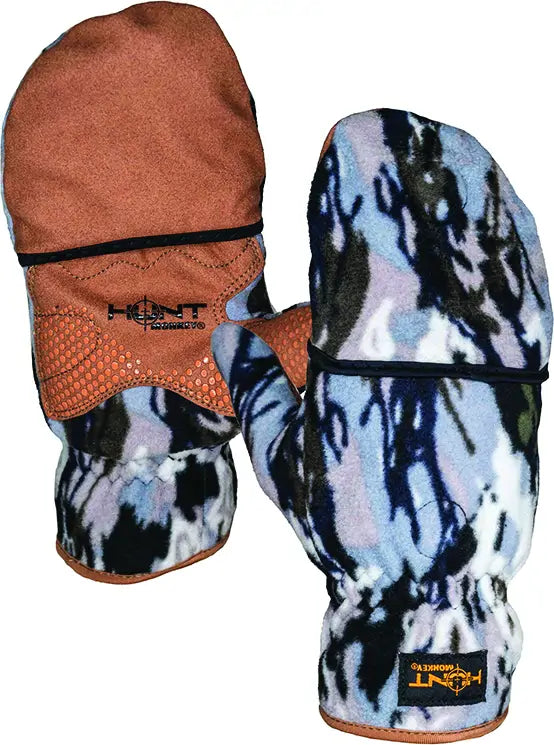 Hunt Monkey Fleece Mittens Hardwoods Lrg