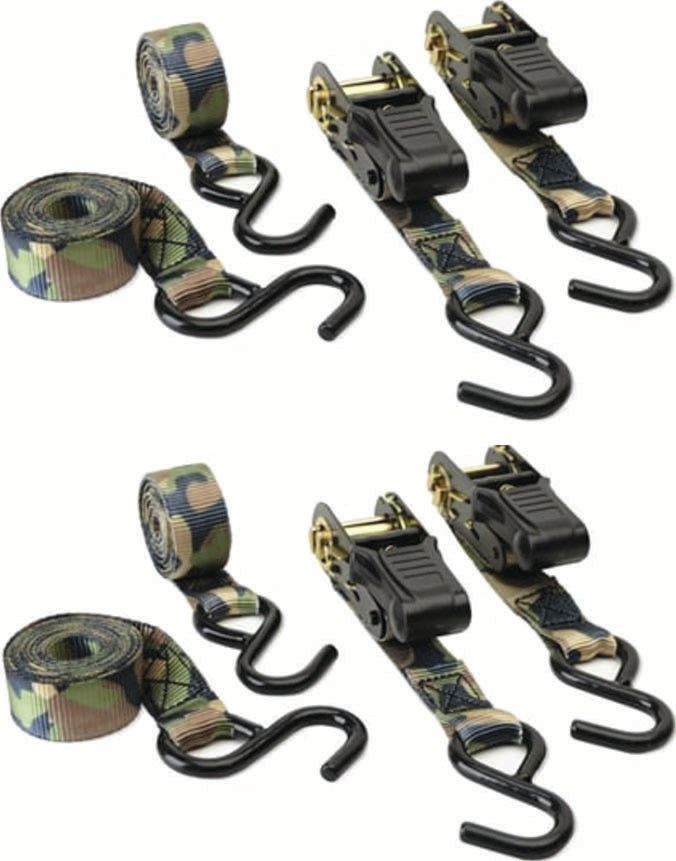 HME Ratchet Tie Downs Camouflage 4Pk