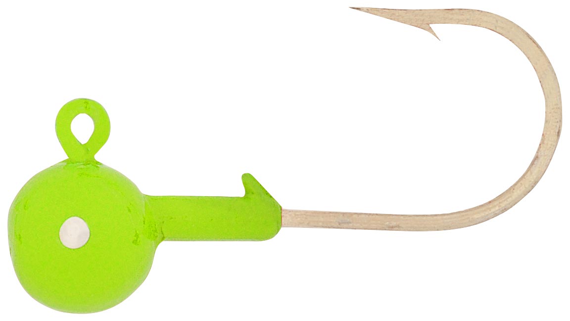 H & H Round Jig Head 1/4Oz 10Pk Chartreuse