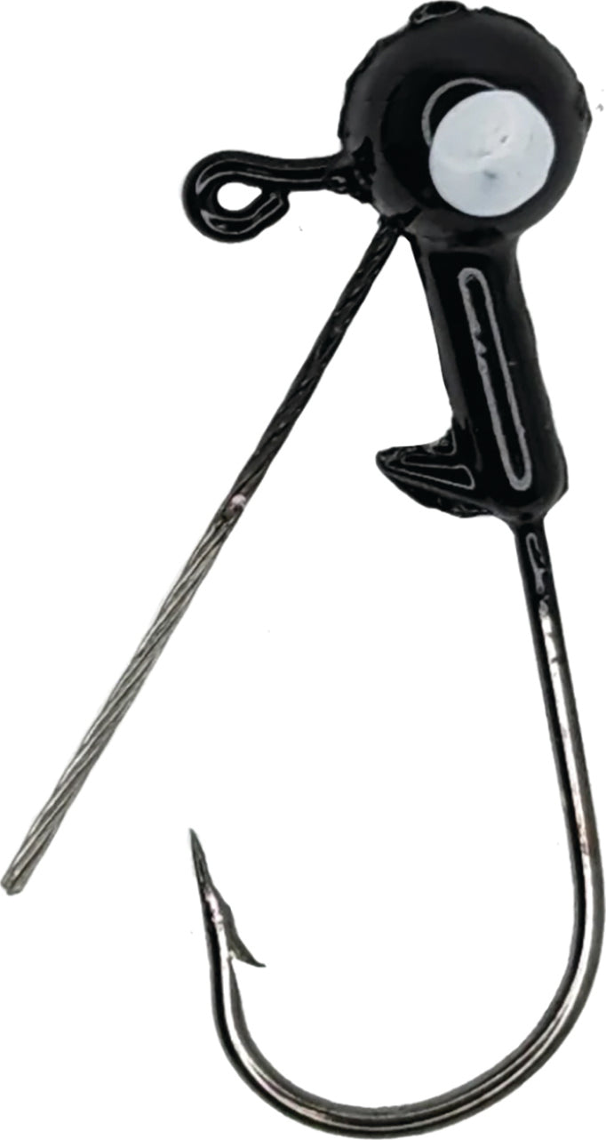 Head Hunter Weedless Round Jig Head 1/16Oz 8Pk Black