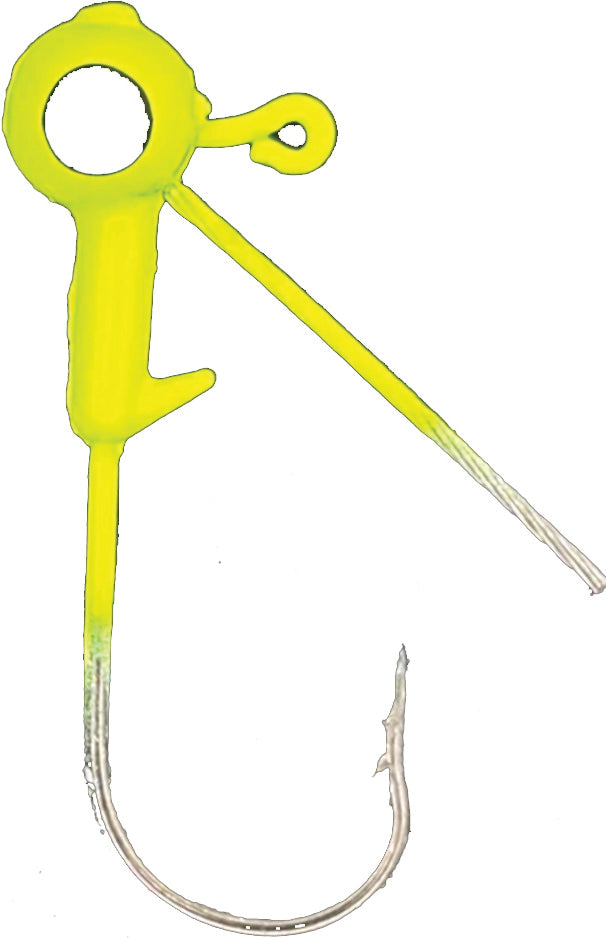 Head Hunter Weedless Round Jig Head 1/16Oz 8Pk Chartreuse