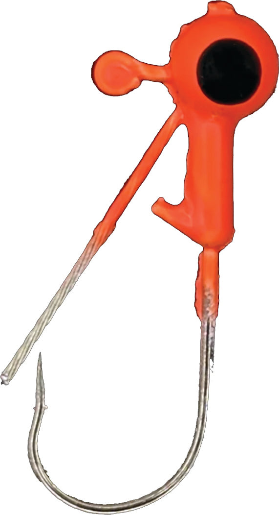 Head Hunter Weedless Round Jig Head 1/16Oz 8Pk Flo Orange