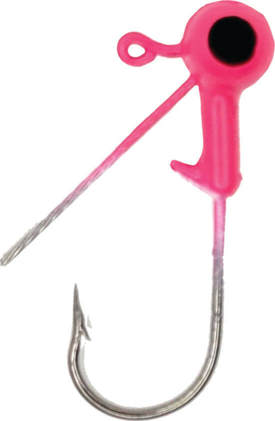 Head Hunter Weedless Round Jig Head 1/8Oz 8Pk Hot Pink
