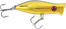 Halco Roosta Popper 45 Casting 1.8In 1/8Oz Chr/Gld/Blk